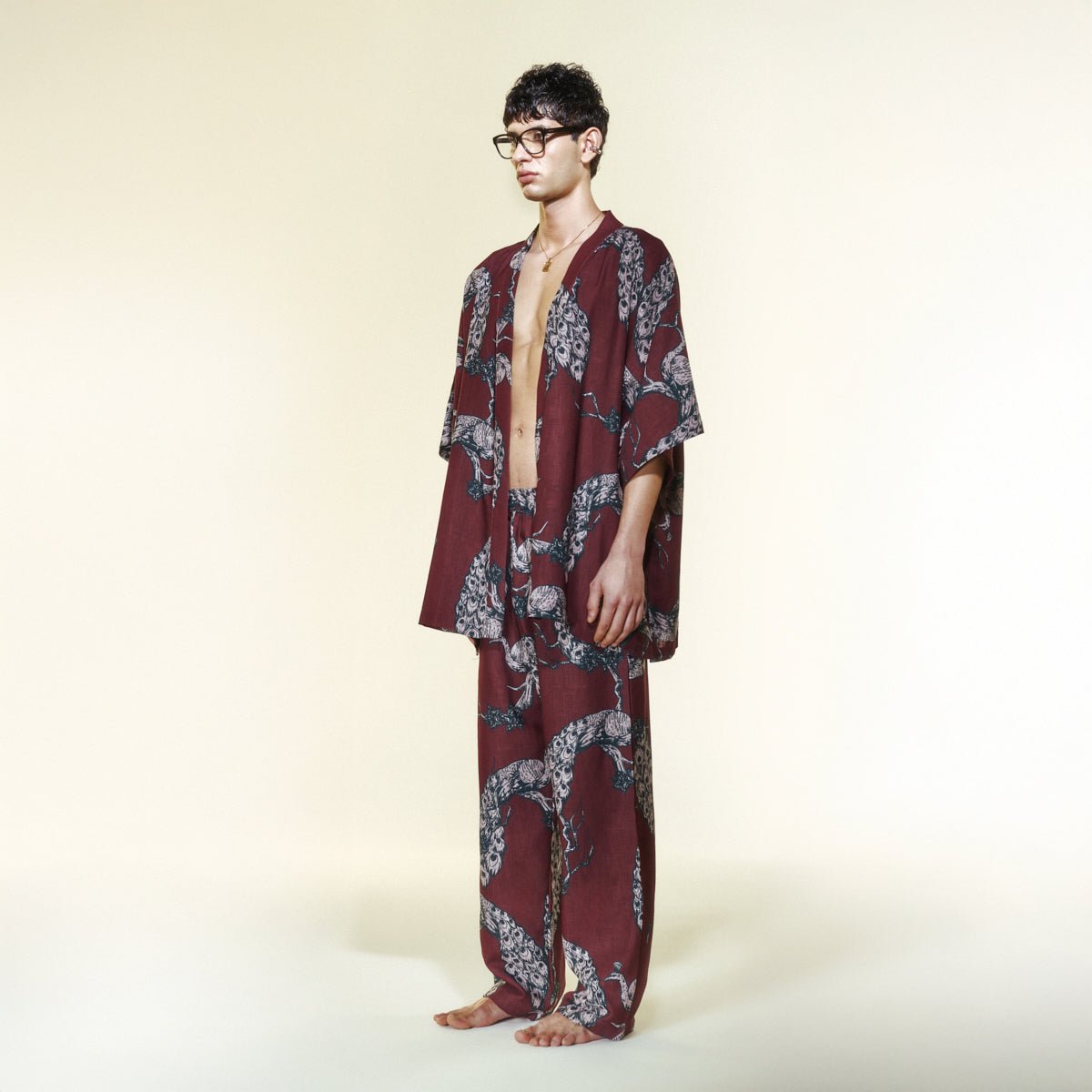 AURALIS Men Pants - Burgundy - Pantolon - sabbia
