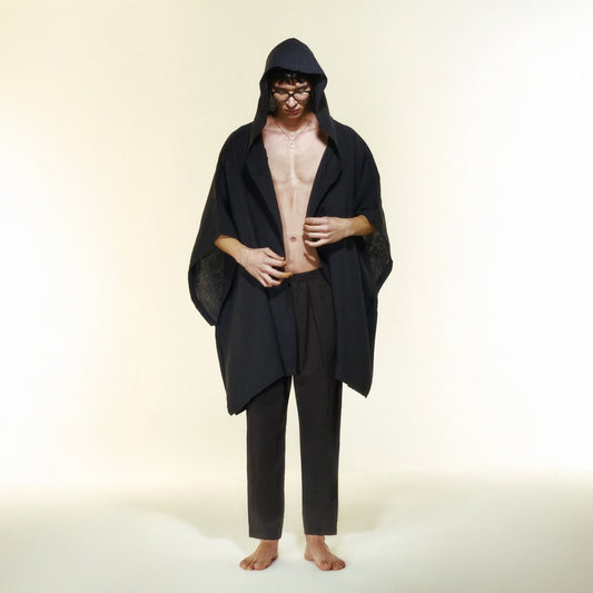 BOREAS Oversize Men Kimono - Black - Kimono - sabbia