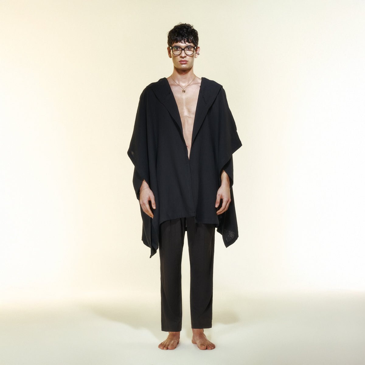 BOREAS Oversize Men Kimono - Black - Kimono - sabbia