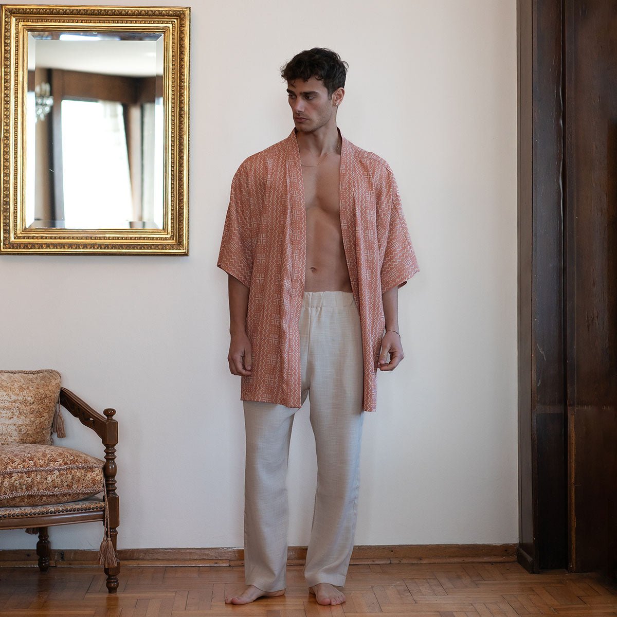 CHARUNA Men Pants - Ecru - sabbia