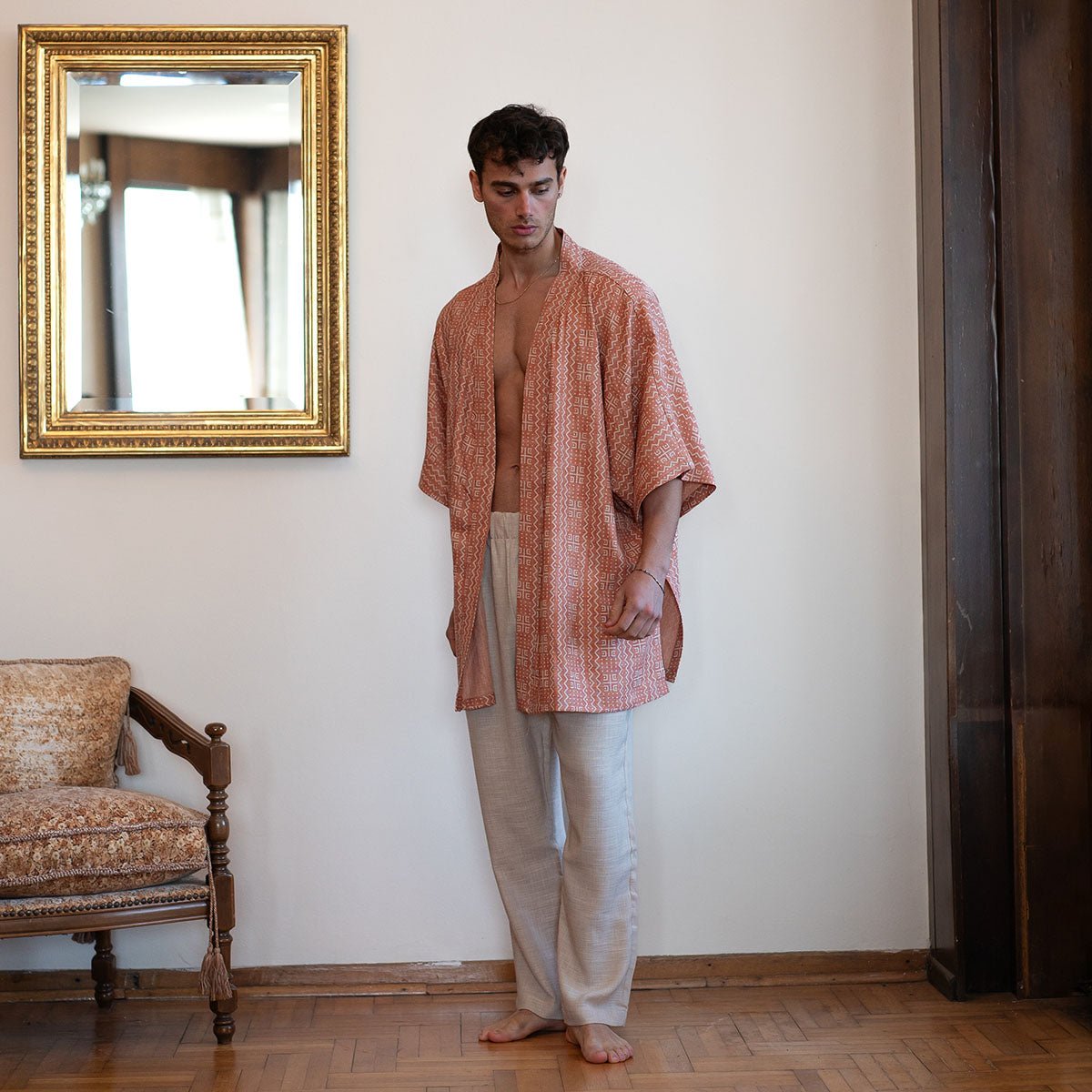 CHARUNA Men Pants - Ecru - sabbia