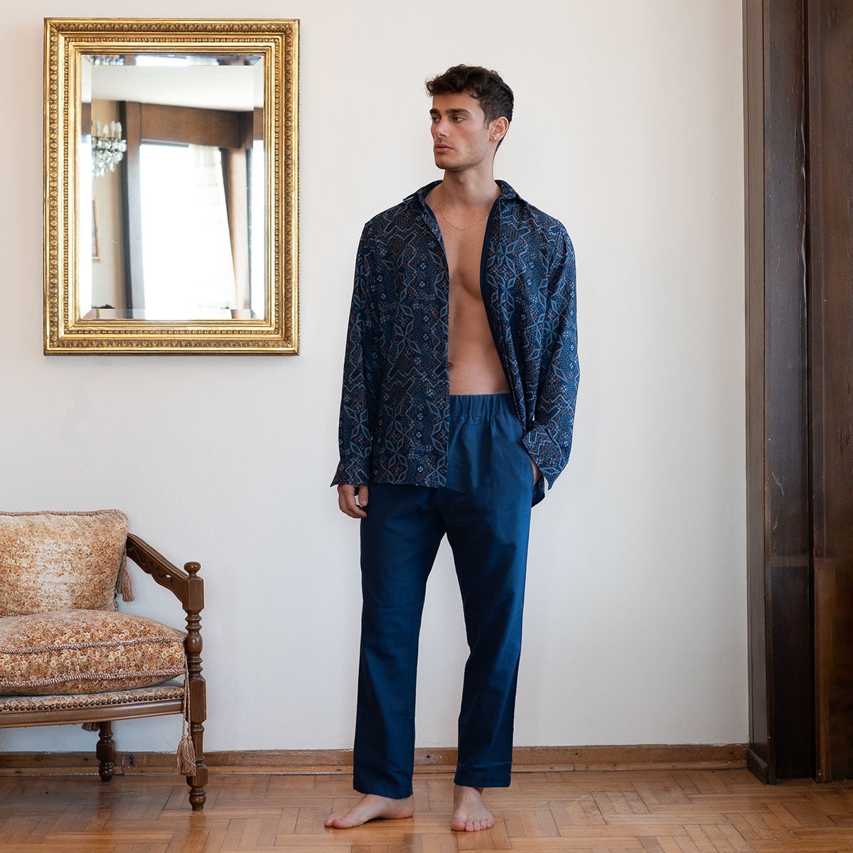 DEA DIA Men Pants - Navy Blue - sabbia