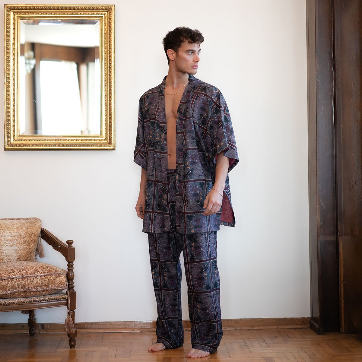 EDITH Oversize Men Kimono - Multi - sabbia