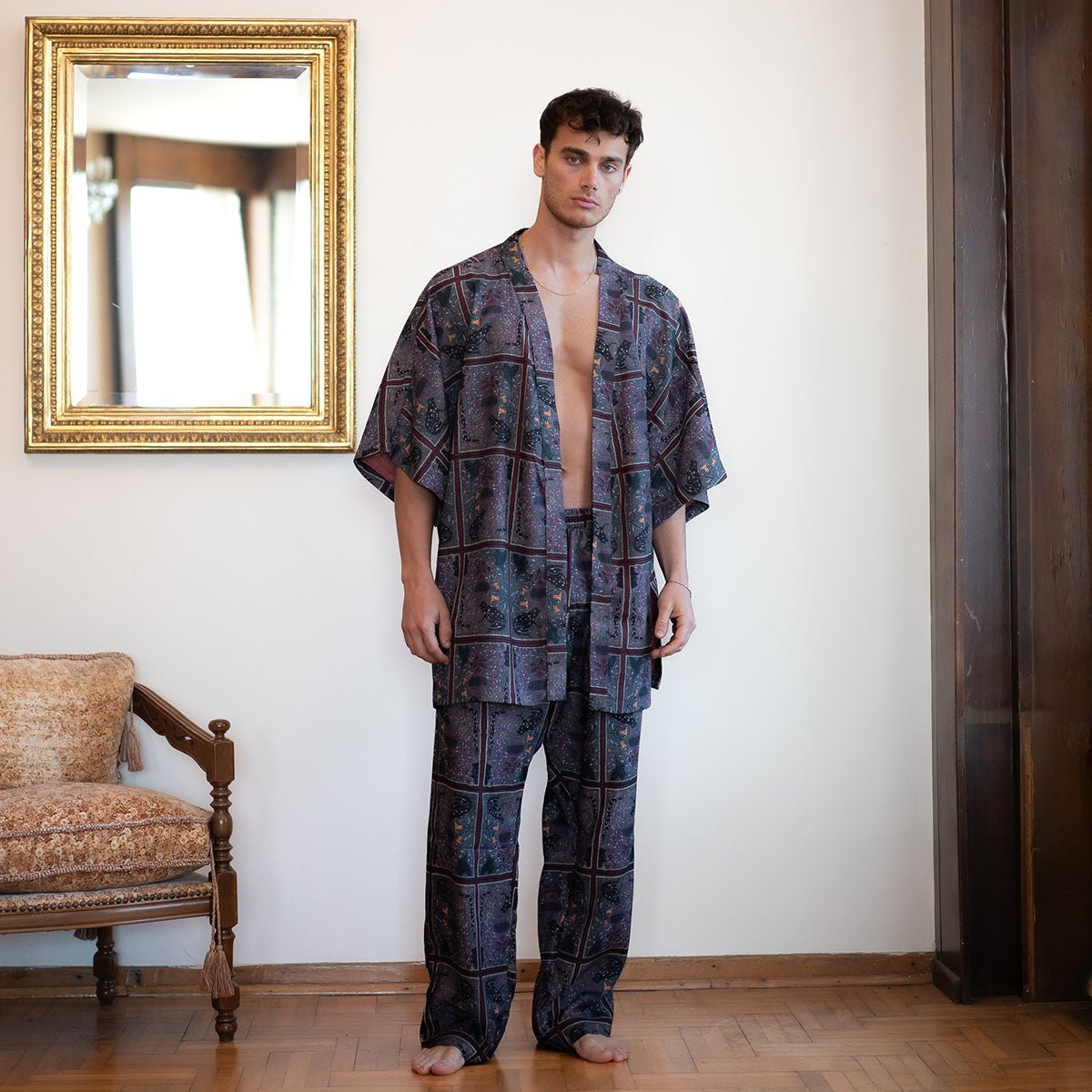 EDITH Oversize Men Kimono - Multi - sabbia