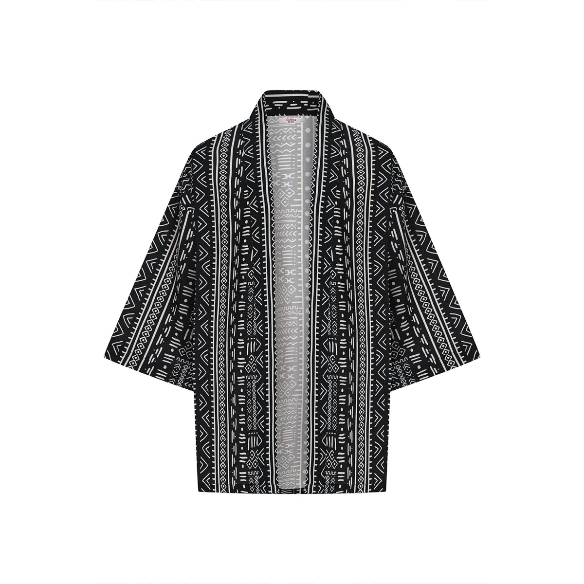 HERAKLES Oversize Men Kimono - Black/Dirty White - sabbia