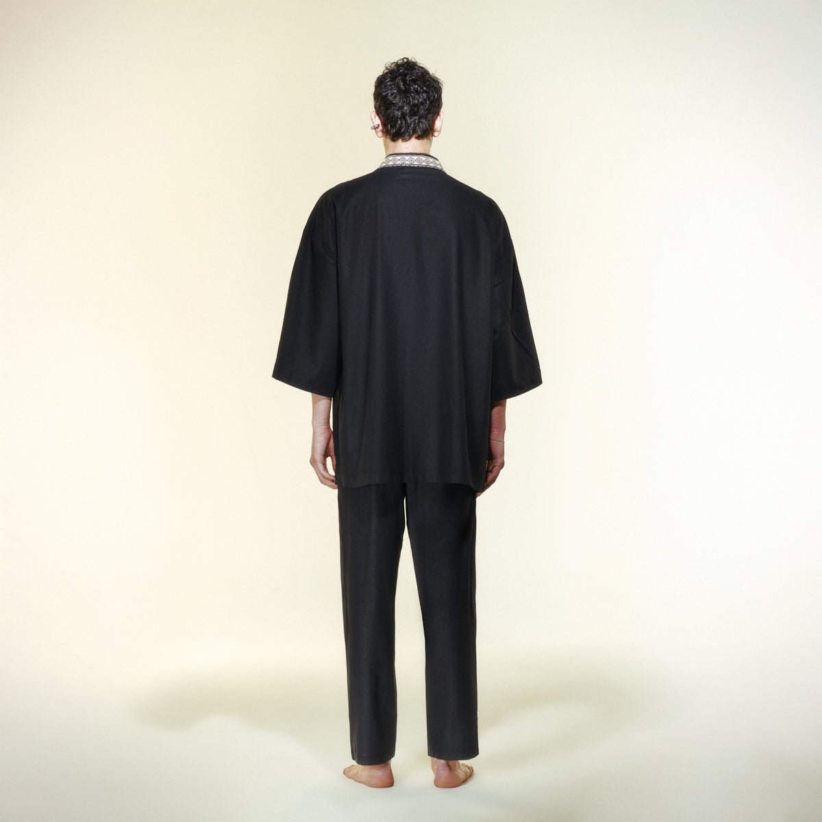 HESPERUS Oversize Men Kimono - Black - Kimono - sabbia
