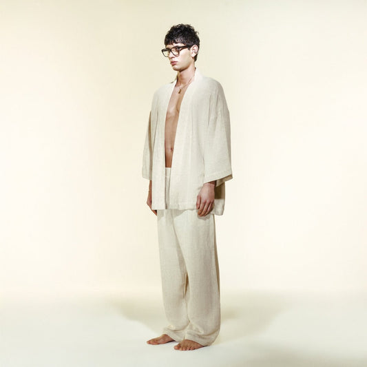 IVORYA Men Kimono - Cream - Kimono - sabbia