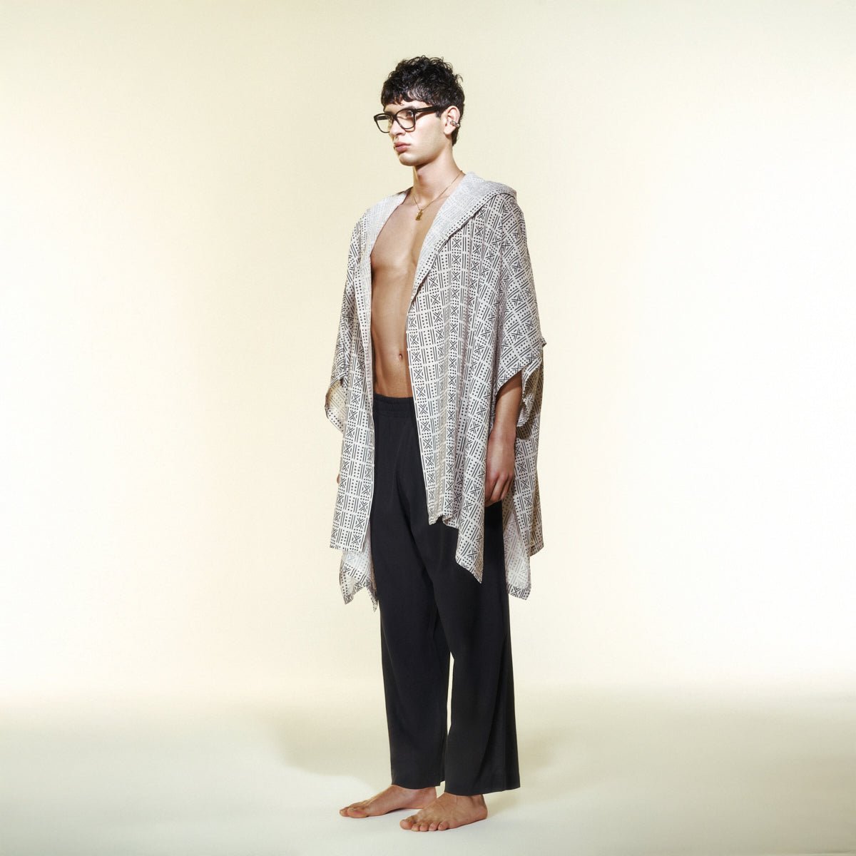 LINEA Men Kimono - Black/Cream - Kimono - sabbia