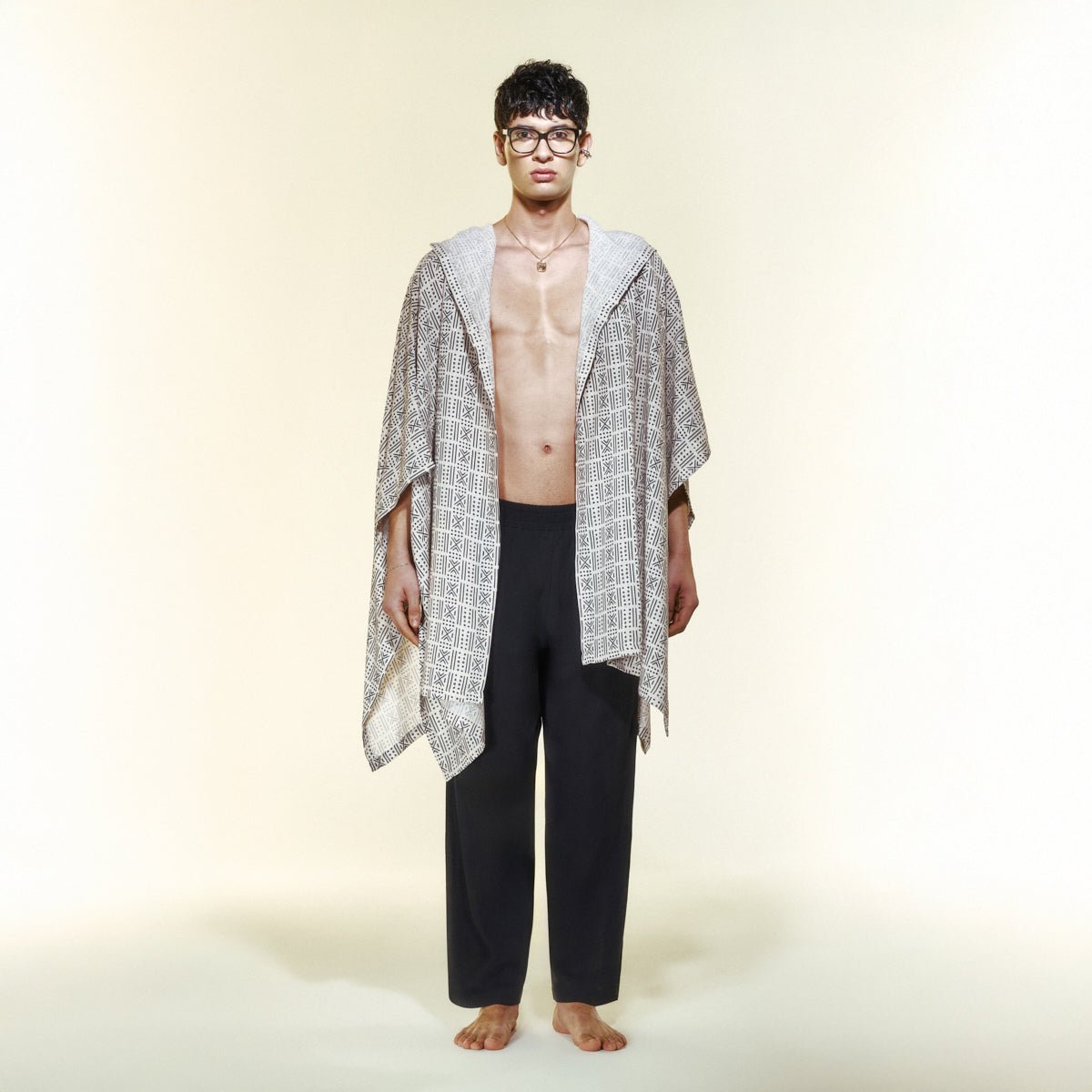 LINEA Men Kimono - Black/Cream - Kimono - sabbia