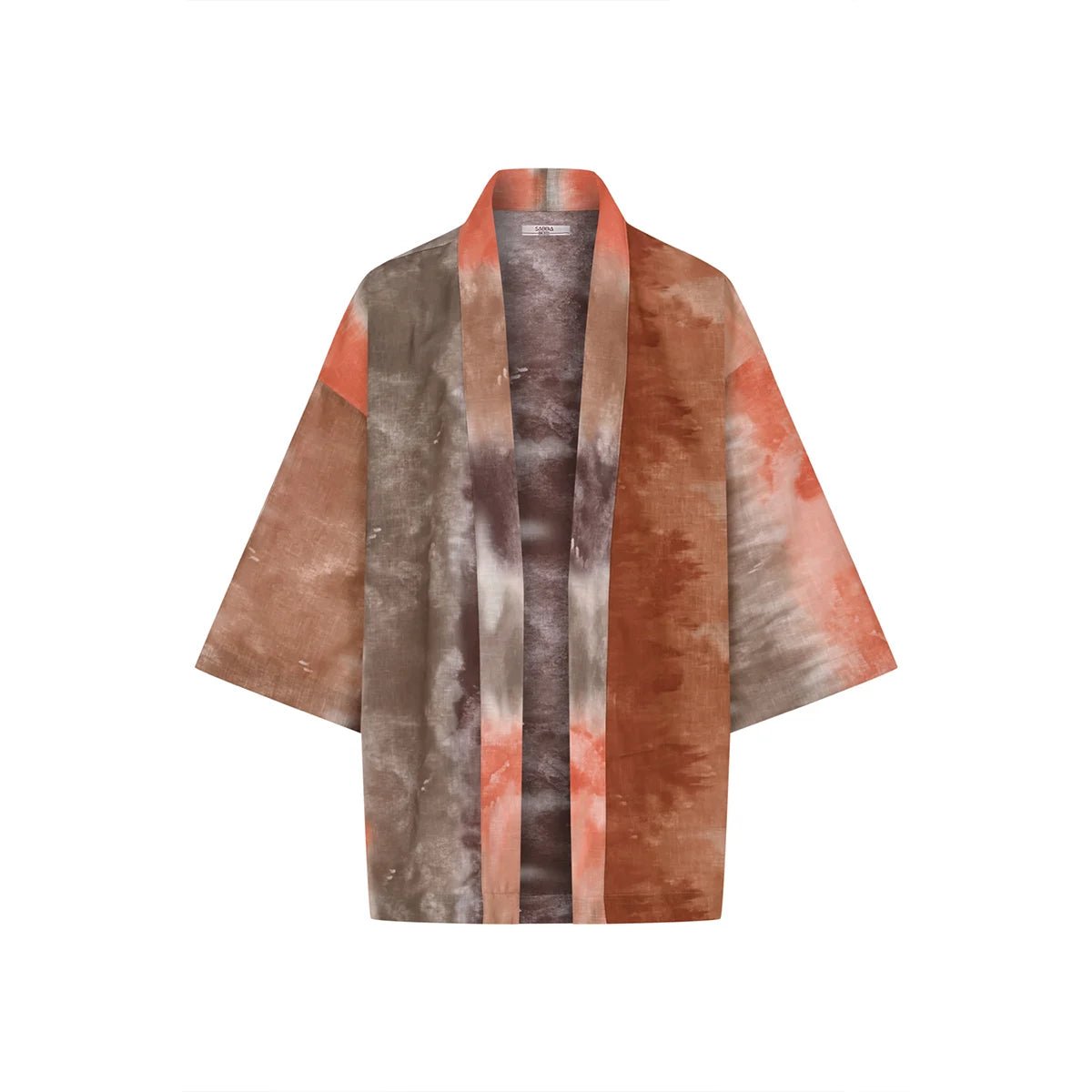 MELLONA Oversize Men Kimono - Brown/Orange/Cream - sabbia