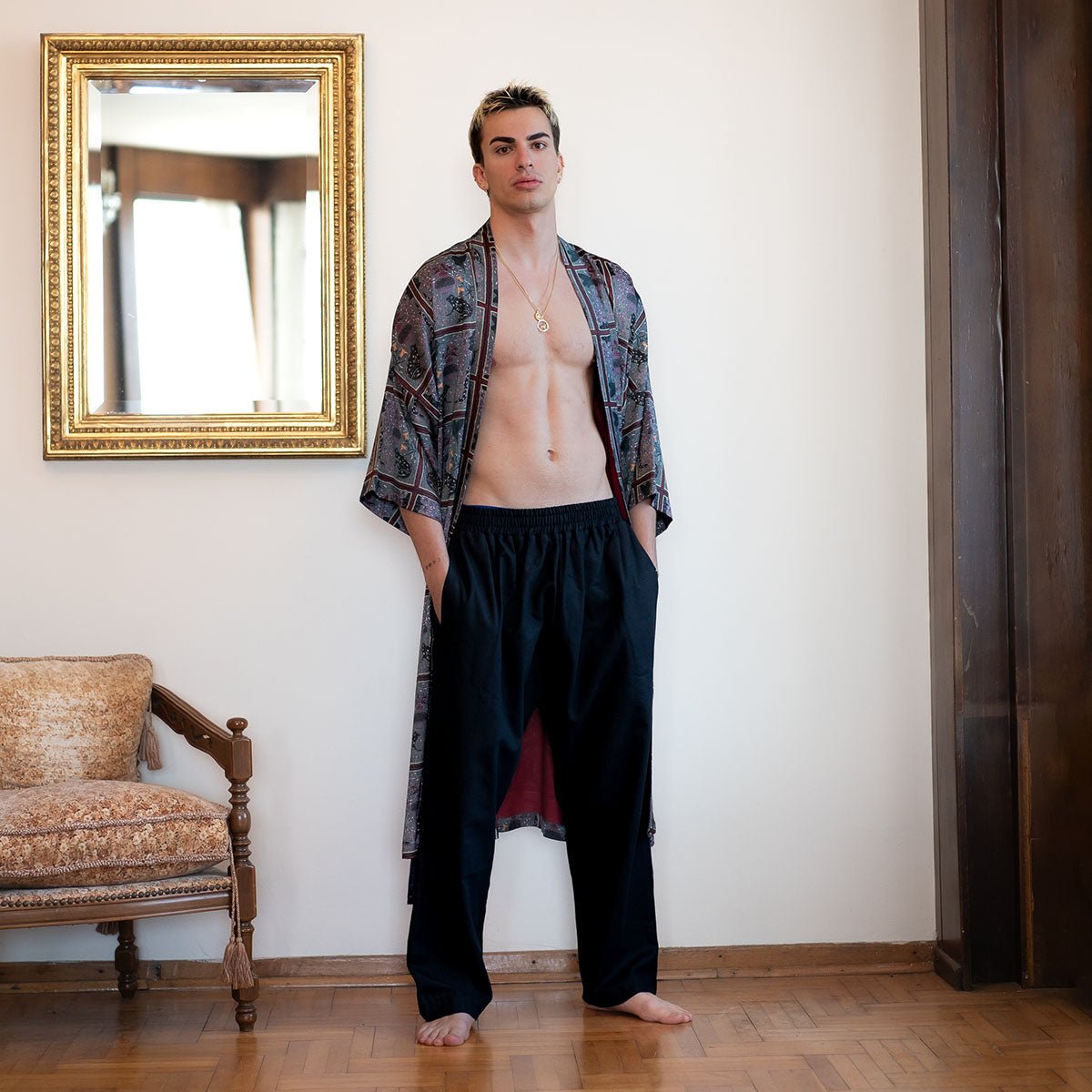MESA Oversize Men Kimono - Multi - sabbia