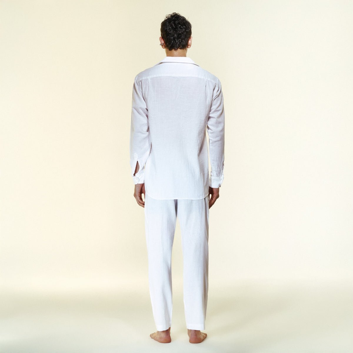 MIHOS Oversize Men Shirt - White - Gömlek - sabbia