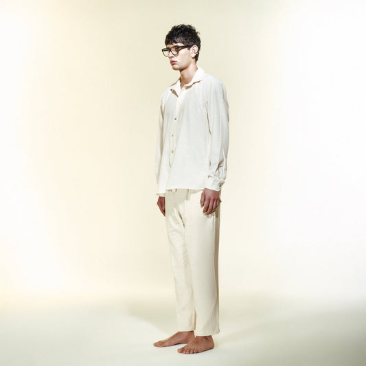 MIHOS - OYSTER Oversize Men Shirt - Ecru - Gömlek - sabbia