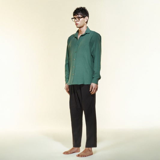 MIHOS SAGE Men Shirt - Sage Green - Gömlek - sabbia