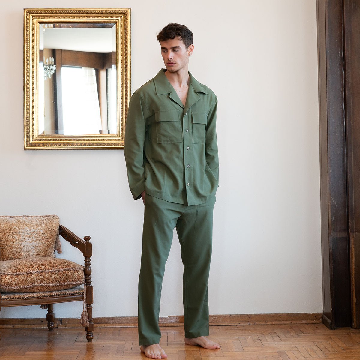 MITHRAS Oversize Men Shirt - Khaki - sabbia