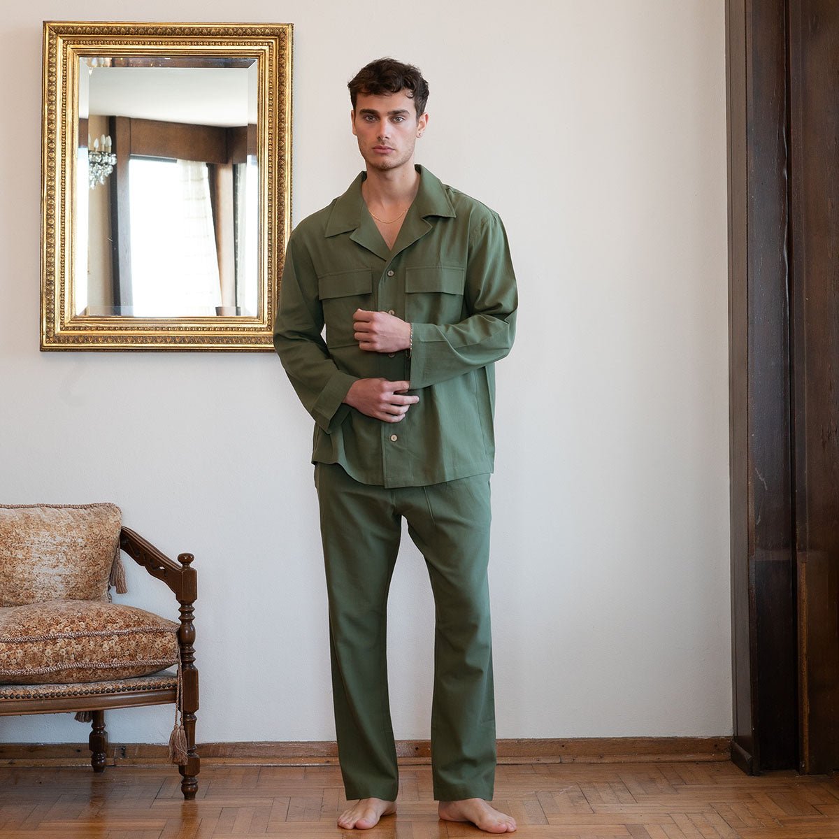 MITHRAS Oversize Men Shirt - Khaki - sabbia