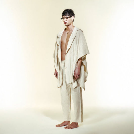 MOLOCO Oversize Men Kimono - Ecru - Kimono - sabbia