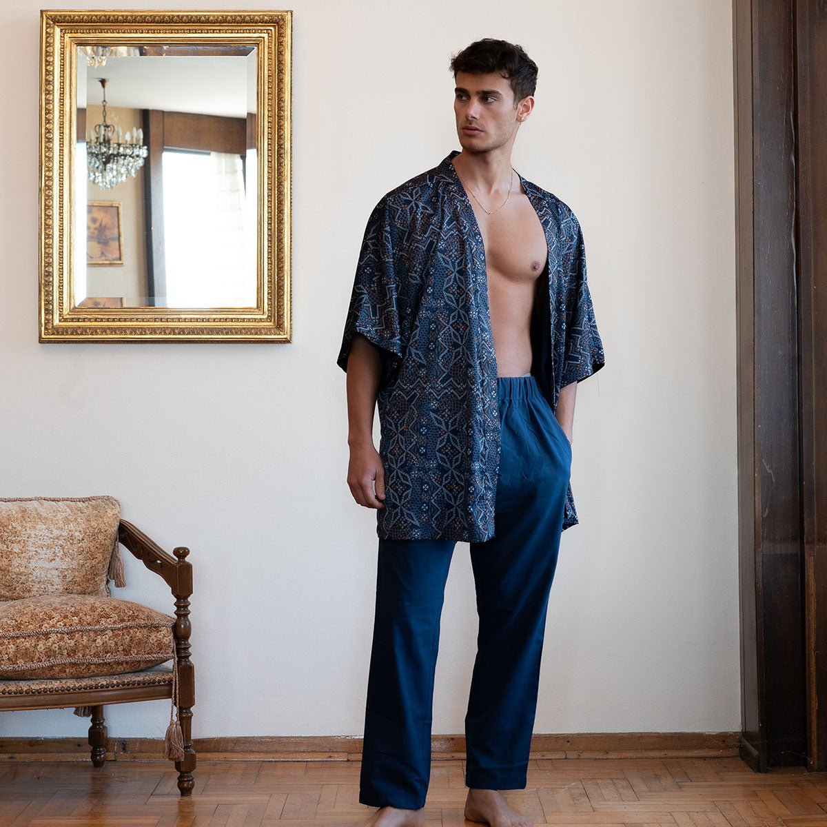 MORFEUS Oversize Men Kimono - Multi - sabbia
