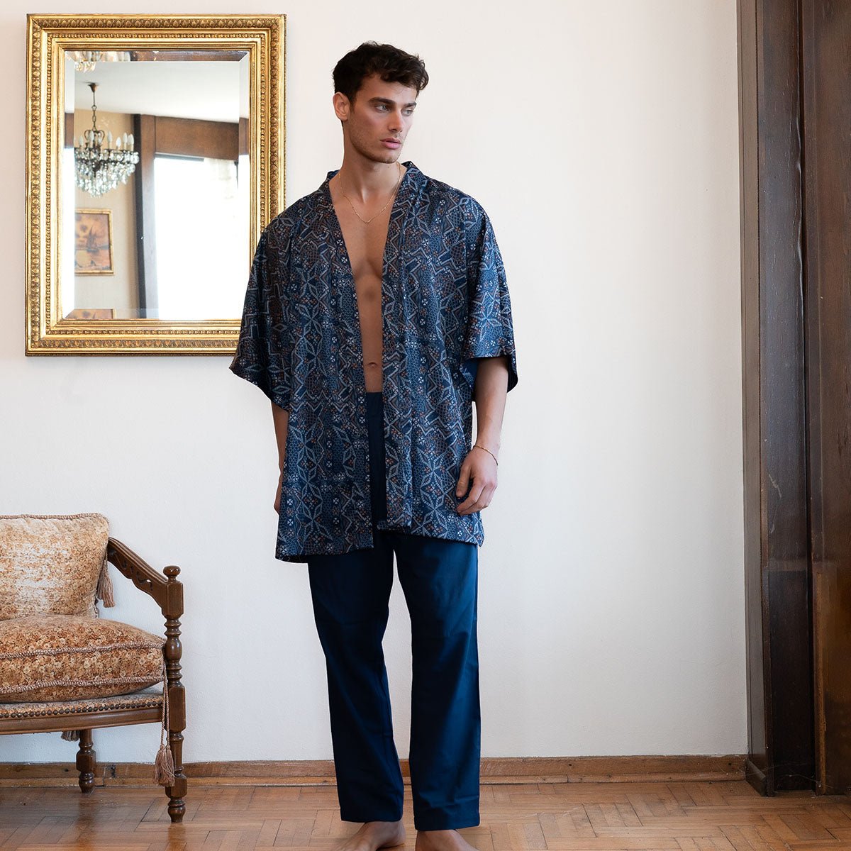 MORFEUS Oversize Men Kimono - Multi - sabbia