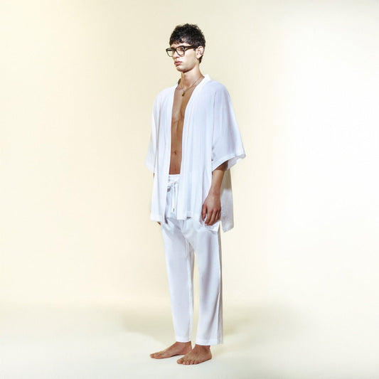 NIMBUS Men Kimono - White - Kimono - sabbia