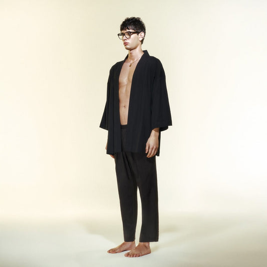 ONYX Men Kimono - Black - Kimono - sabbia