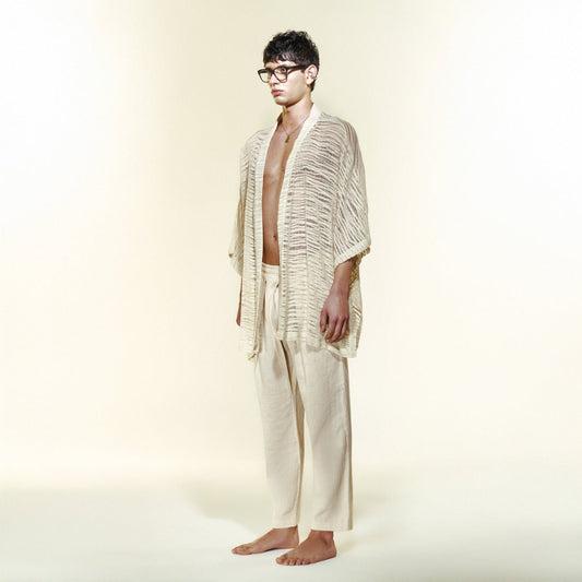 PALLORA Men Kimono - Cream - Kimono - sabbia