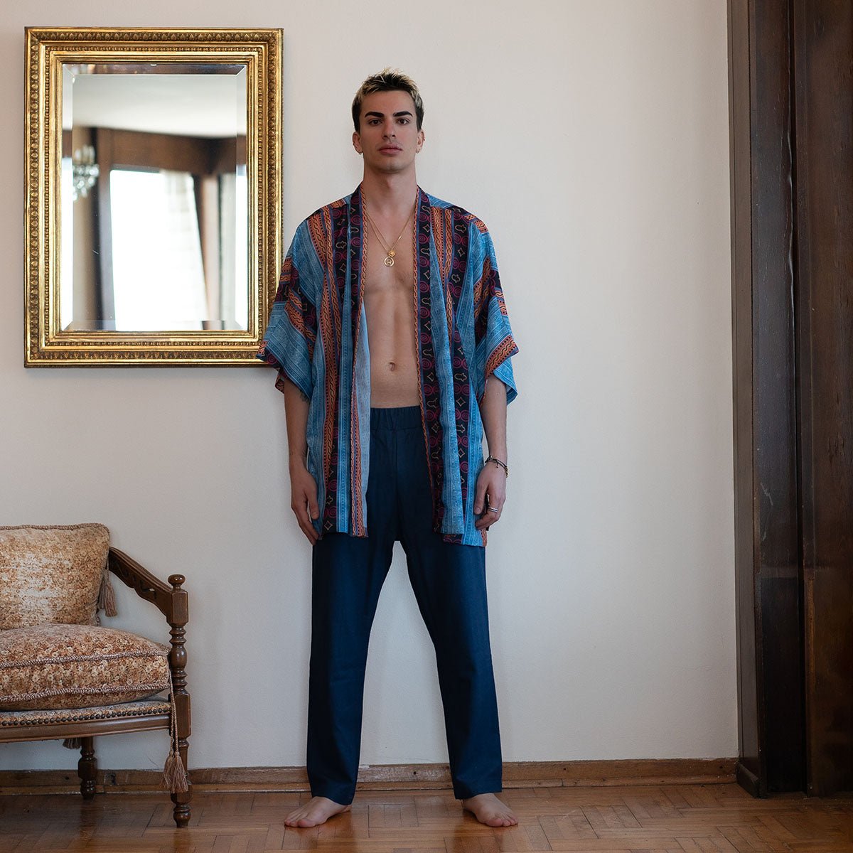 POSEIDON Oversize Men Kimono - Multi - sabbia