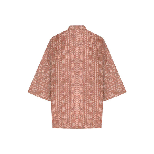 RA Oversize Men Kimono - Orange/Cream - sabbia