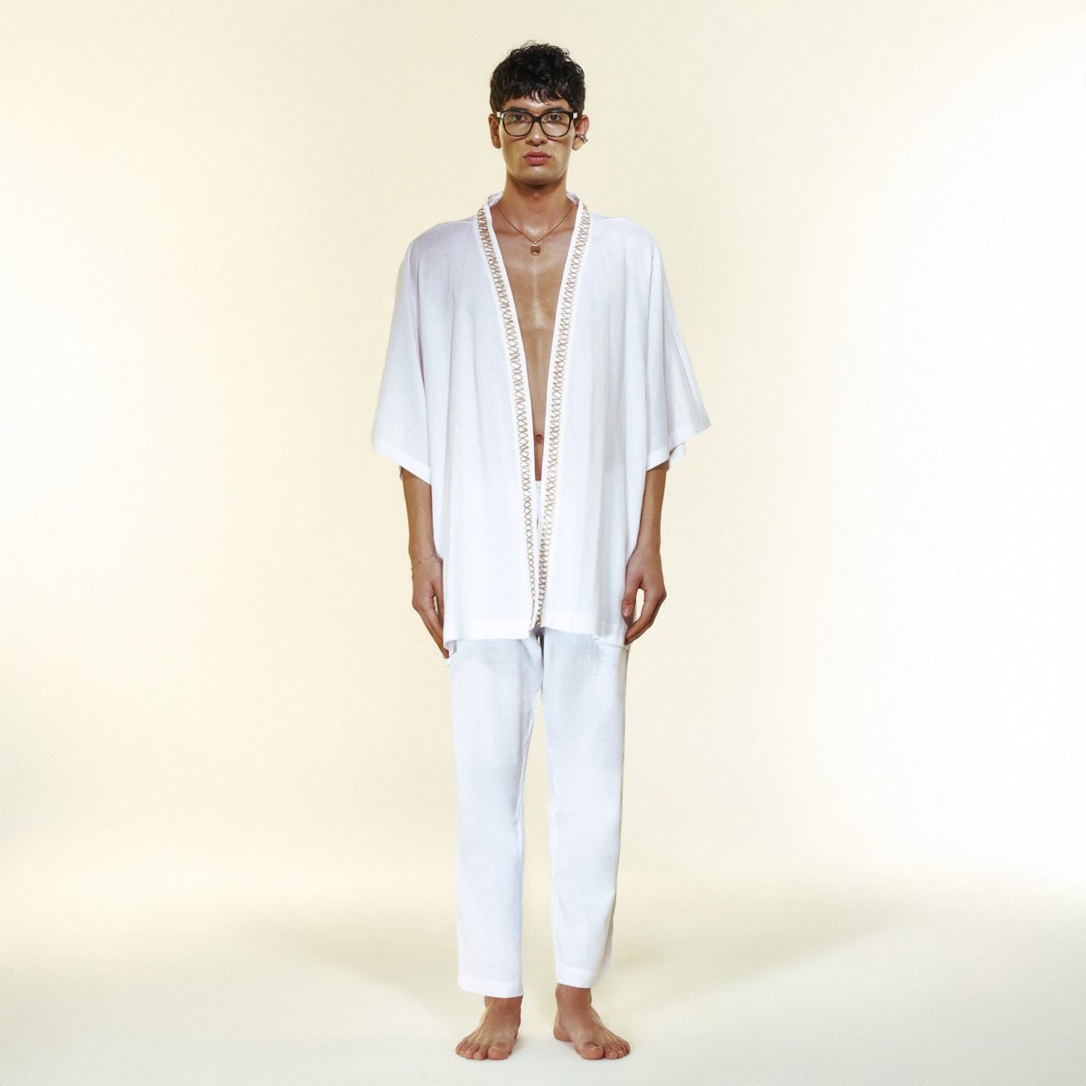 SEPHIRA Men Kimono - White - Kimono - sabbia