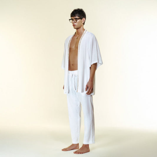 SEPHIRA Men Kimono - White - Kimono - sabbia