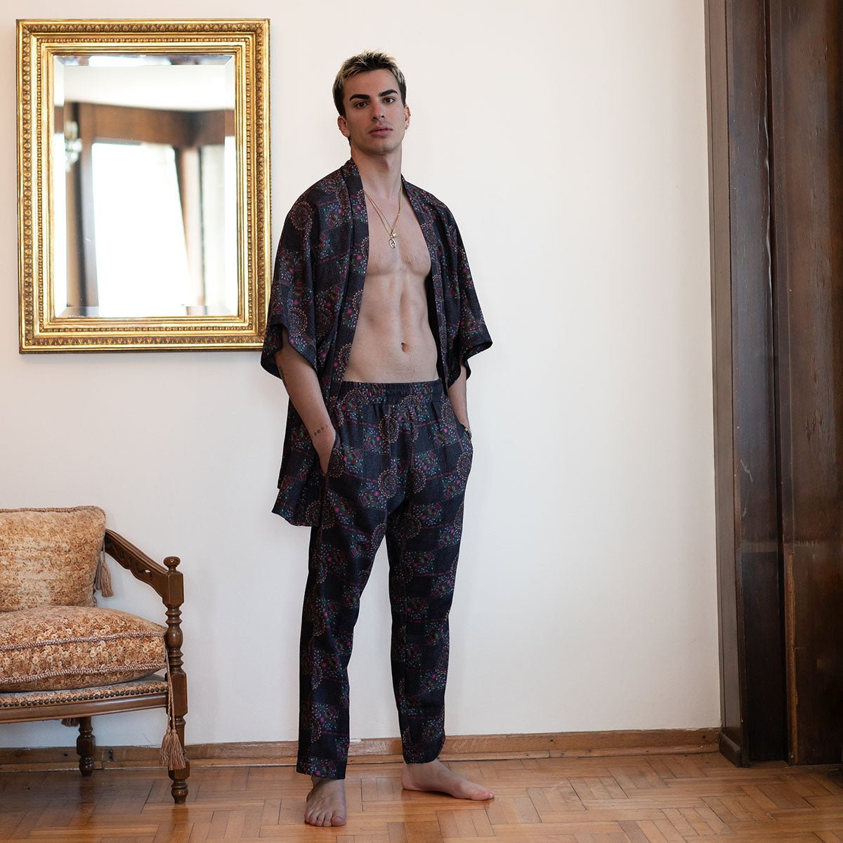 TONY Oversize Men Kimono - Multi - sabbia