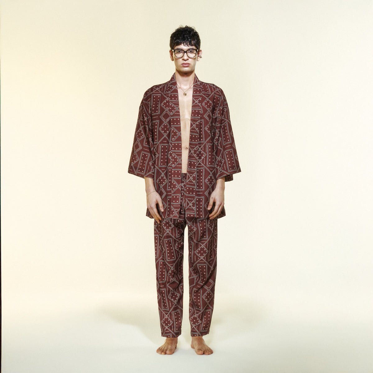 ZEPHYRA Men Pants - Brown/Cream - Pantolon - sabbia