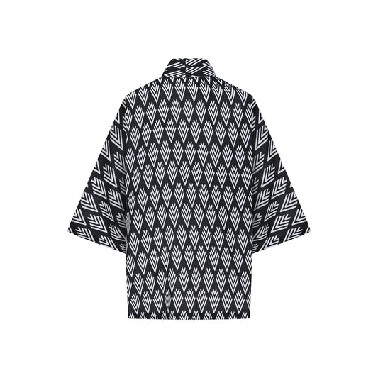 ZEUS Oversize Men Kimono - Black/White - sabbia