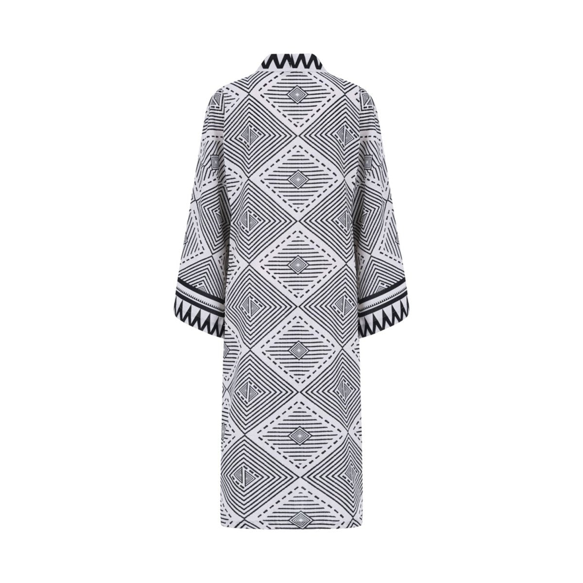 ARES Oversize Men Kimono - Black/White - Silk - sabbia