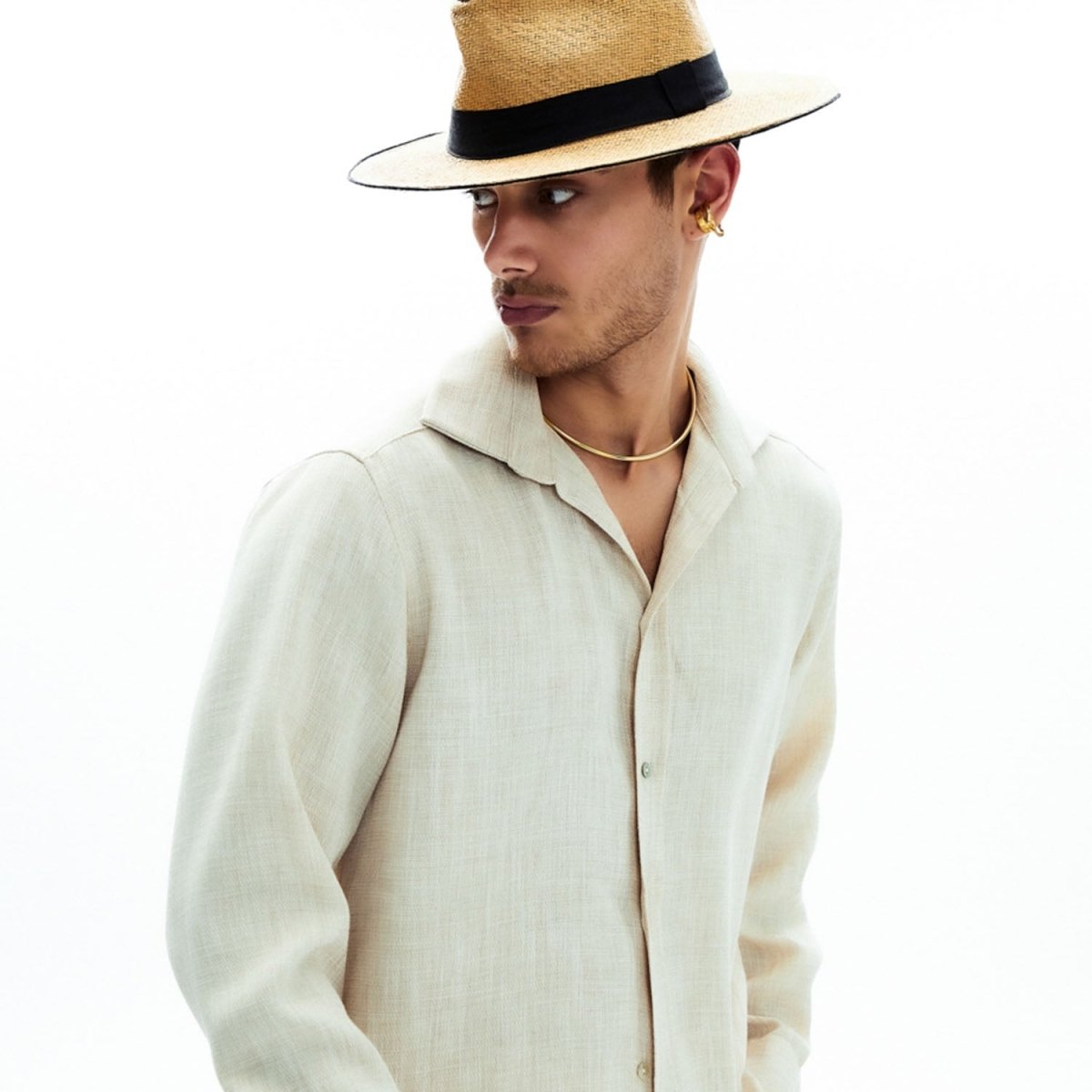 CARNA Oversize Men Shirt - Cream - sabbia