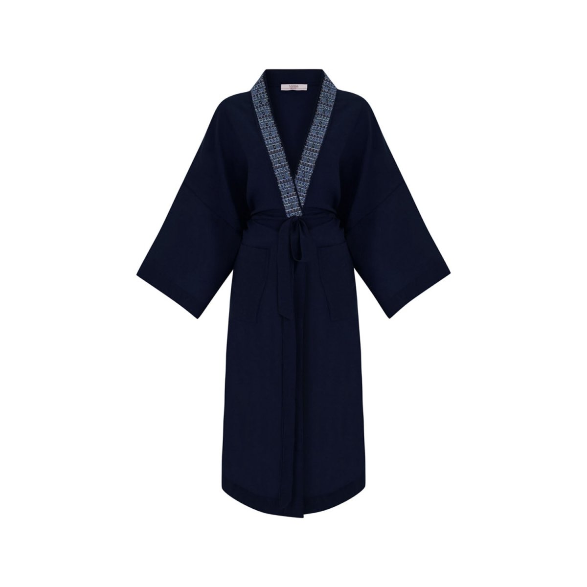CELINE Oversize Men Kimono - Navy Blue - Silk - sabbia