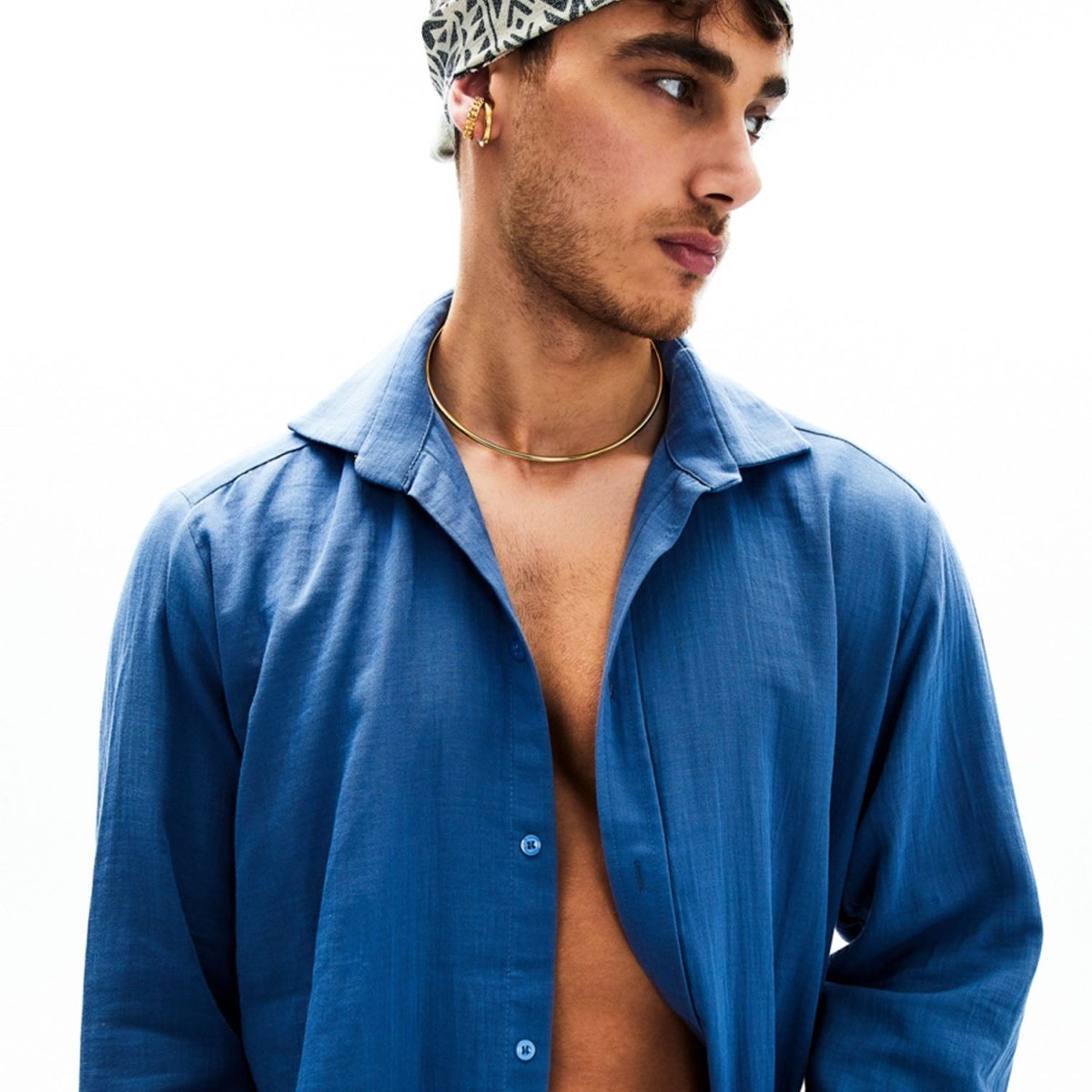 EGERIA Men Shirt - Indigo Blue - sabbia