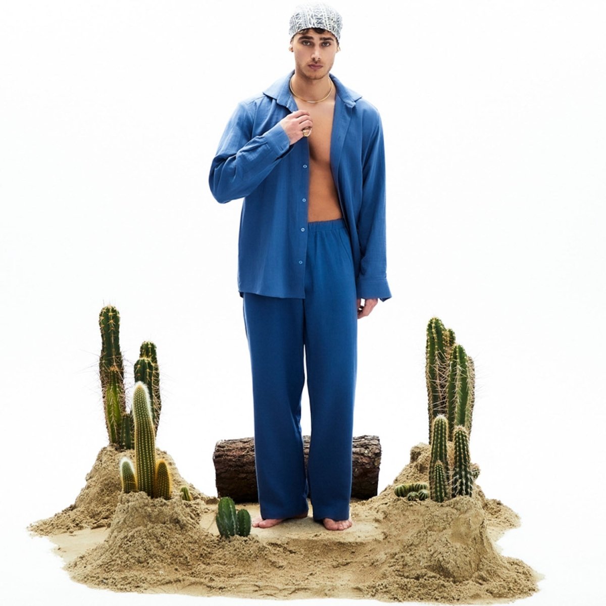 EGERIA Men Shirt - Indigo Blue - sabbia