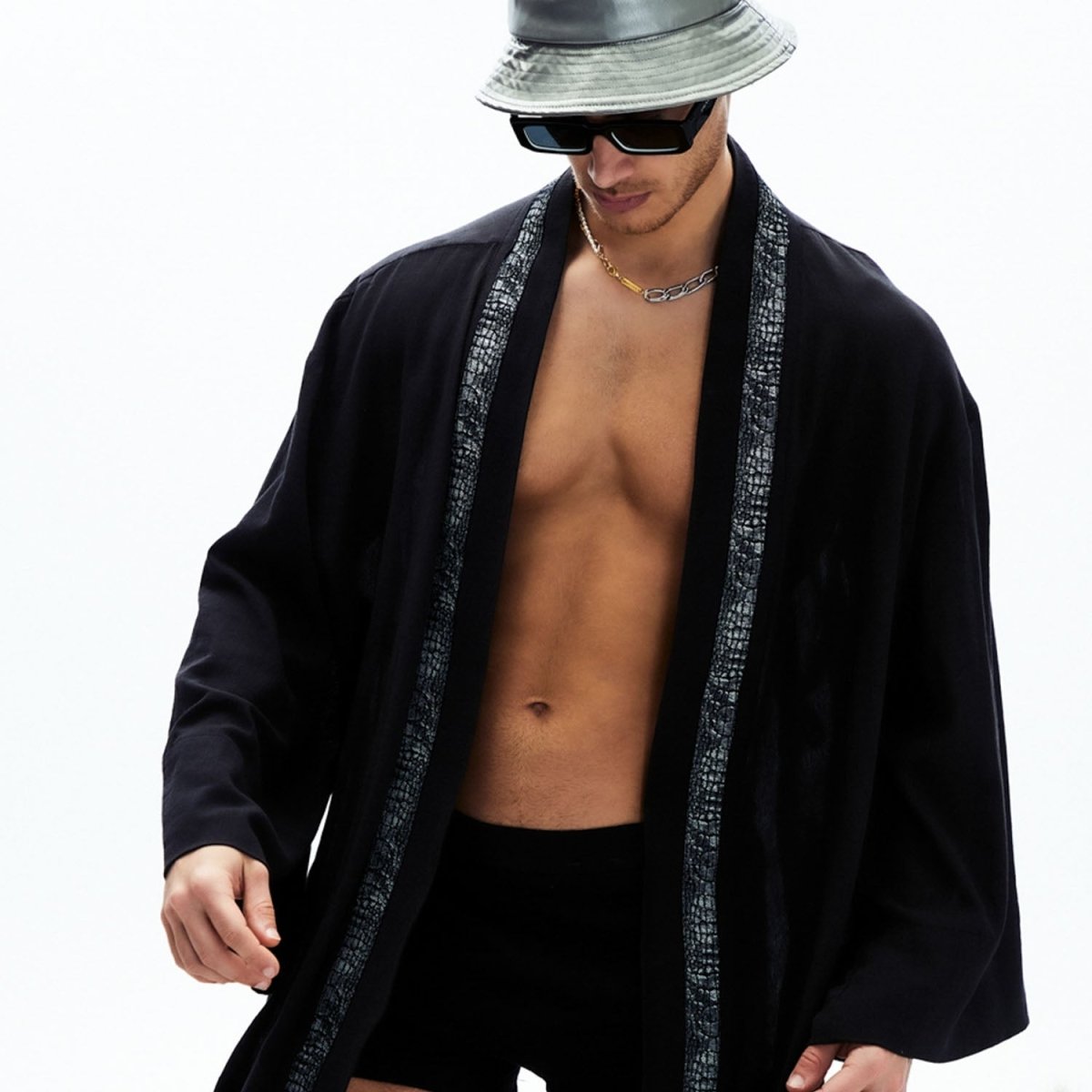 ERB Oversize Men Kimono - Black - sabbia