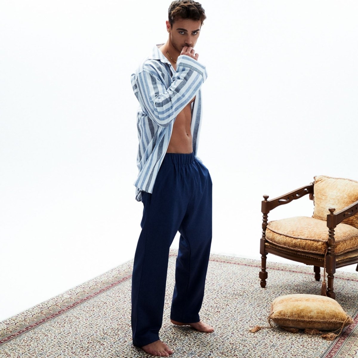 FAUNA Oversize Men Shirt - Multi - sabbia