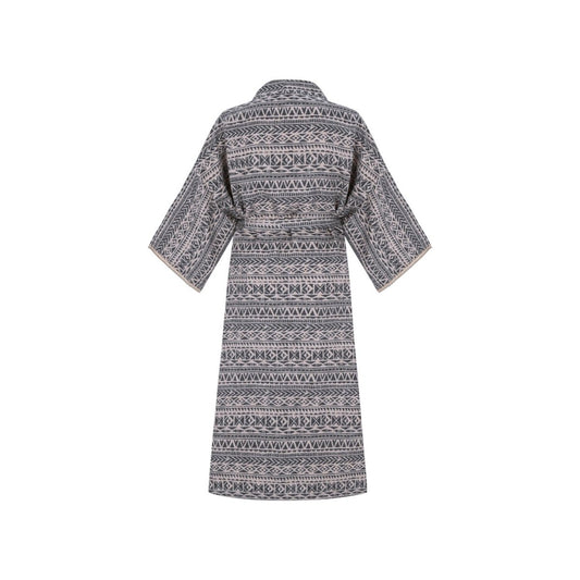 SARA Unisex Oversize Kimono - Ecru/Black - sabbia