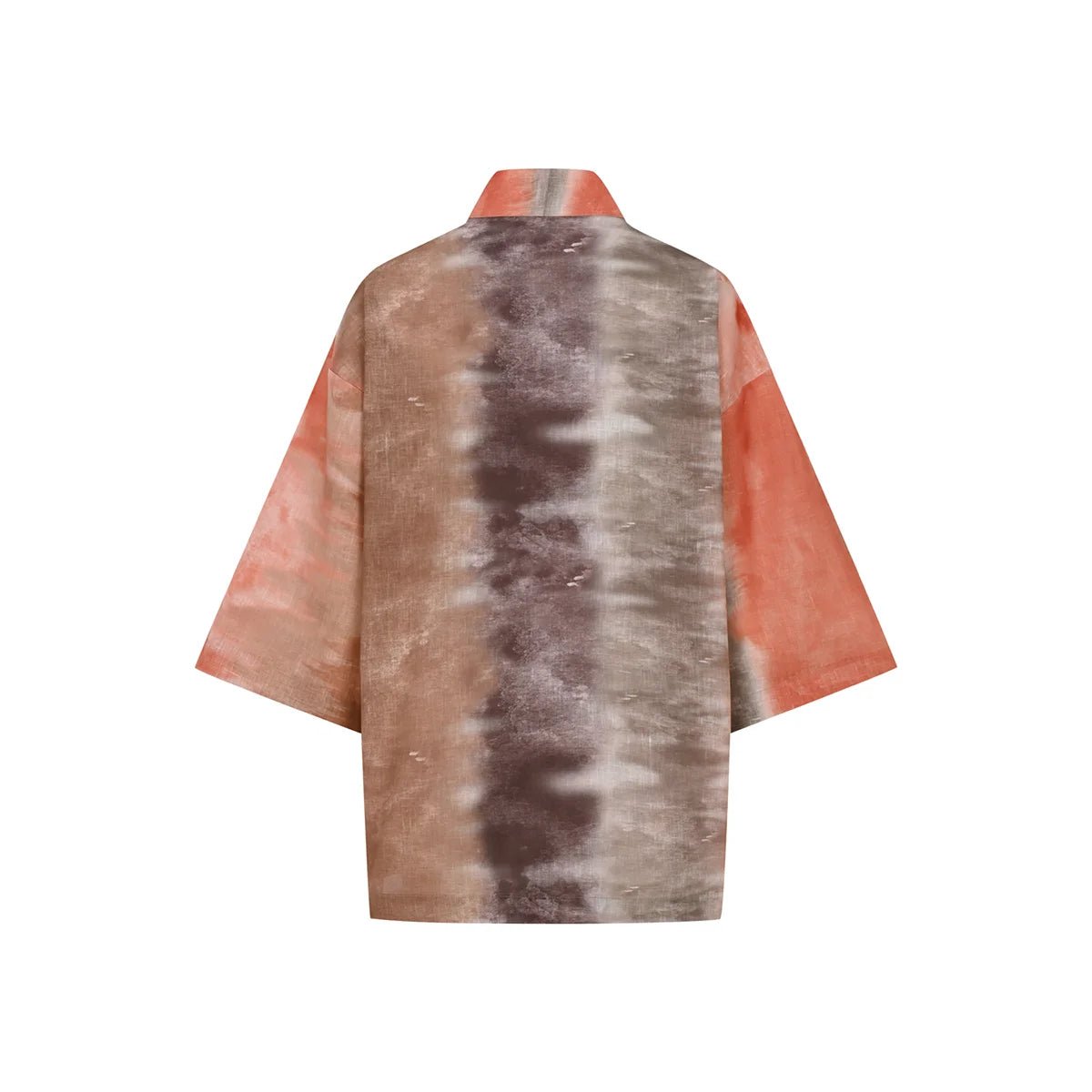 MELLONA Oversize Men Kimono - Brown/Orange/Cream - sabbia