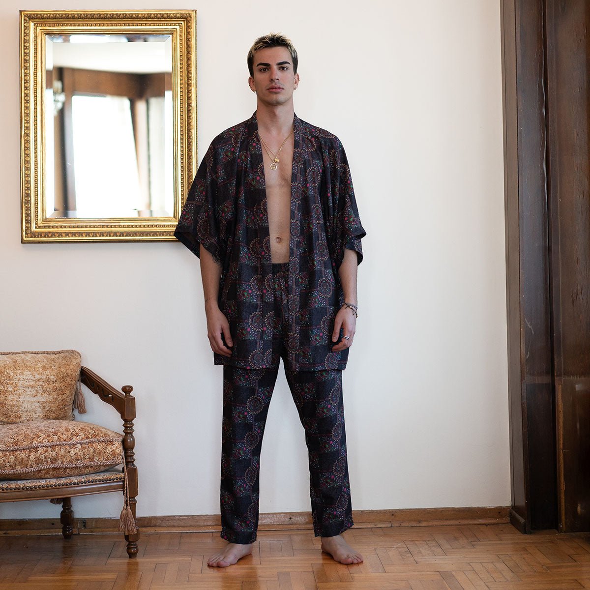 TONY Oversize Men Kimono - Multi - sabbia