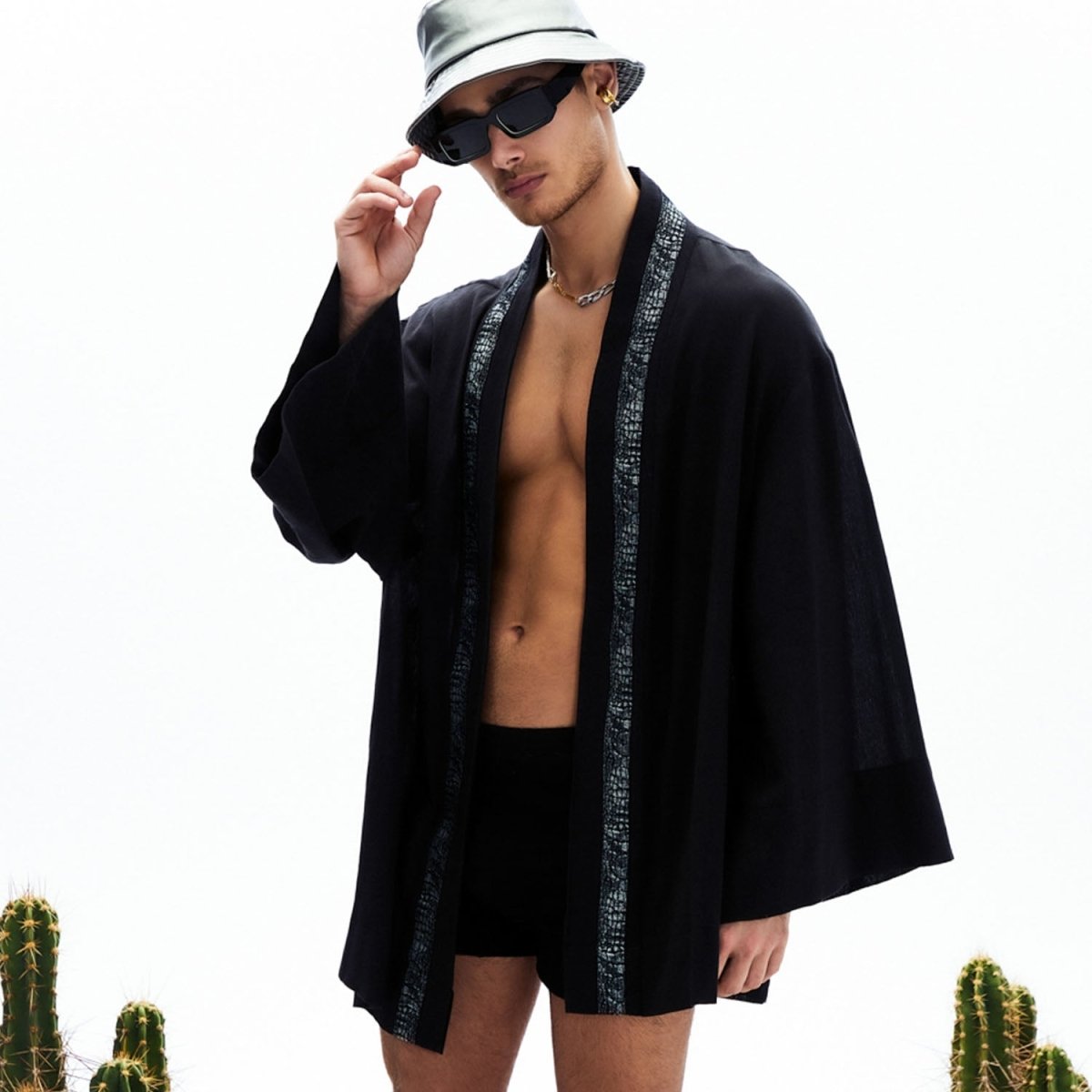 ERB Oversize Men Kimono - Black - sabbia