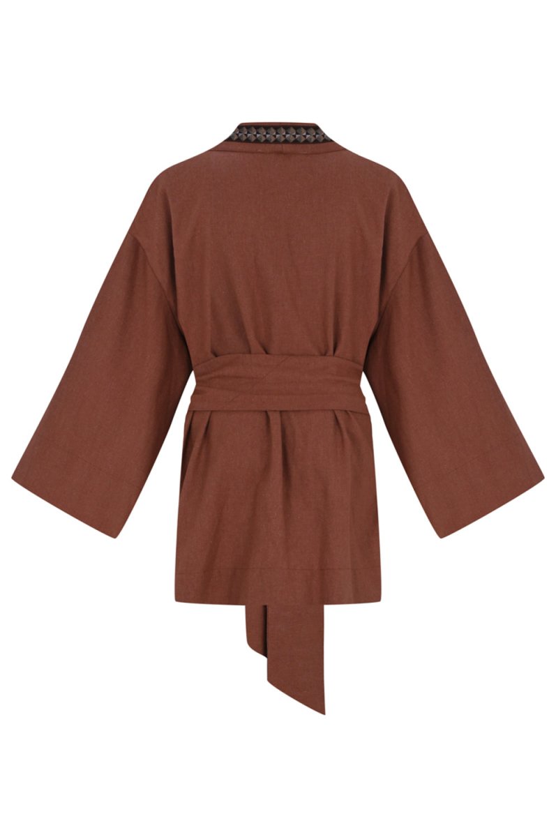 JUNO Oversize Woman Kimono - Cinnamon - sabbia