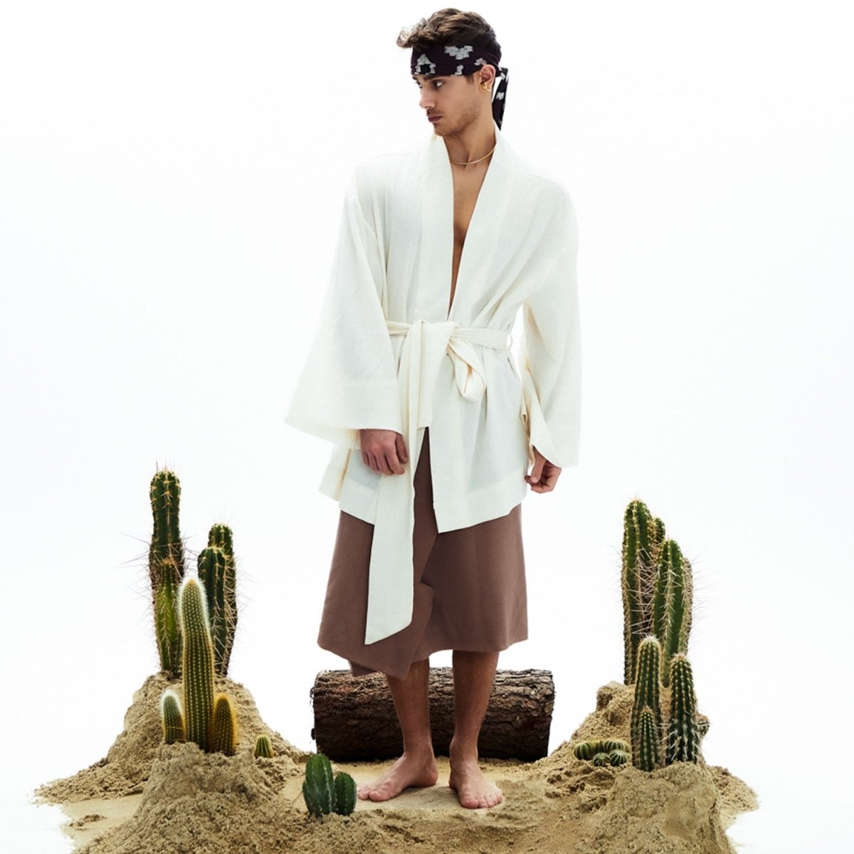 PAX Oversize Men Kimono - Natural White - sabbia