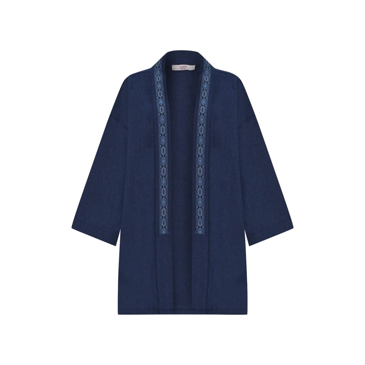 SALACIA Oversize Men Kimono - Dark Blue - sabbia